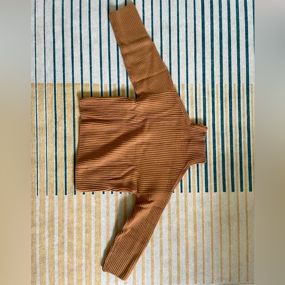 Everlane: The Felted Merino Funnel-Neck Pullover in Deep Camel